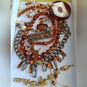 Amber & Copper Jewelry Lot